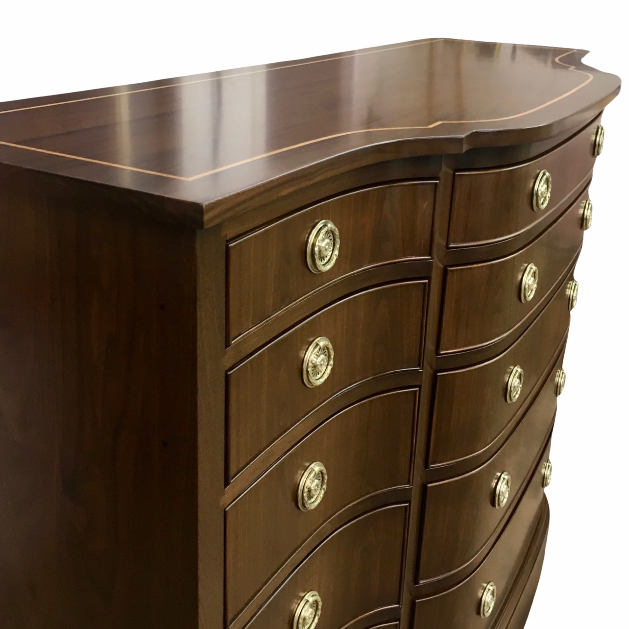 Chippendale Bowfront 5-Drawer Chest