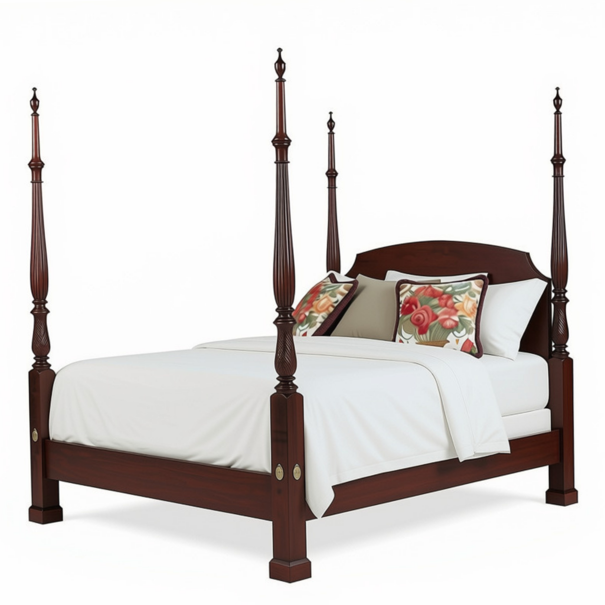 Chippendale Bed 4" Hand Carved Posts
