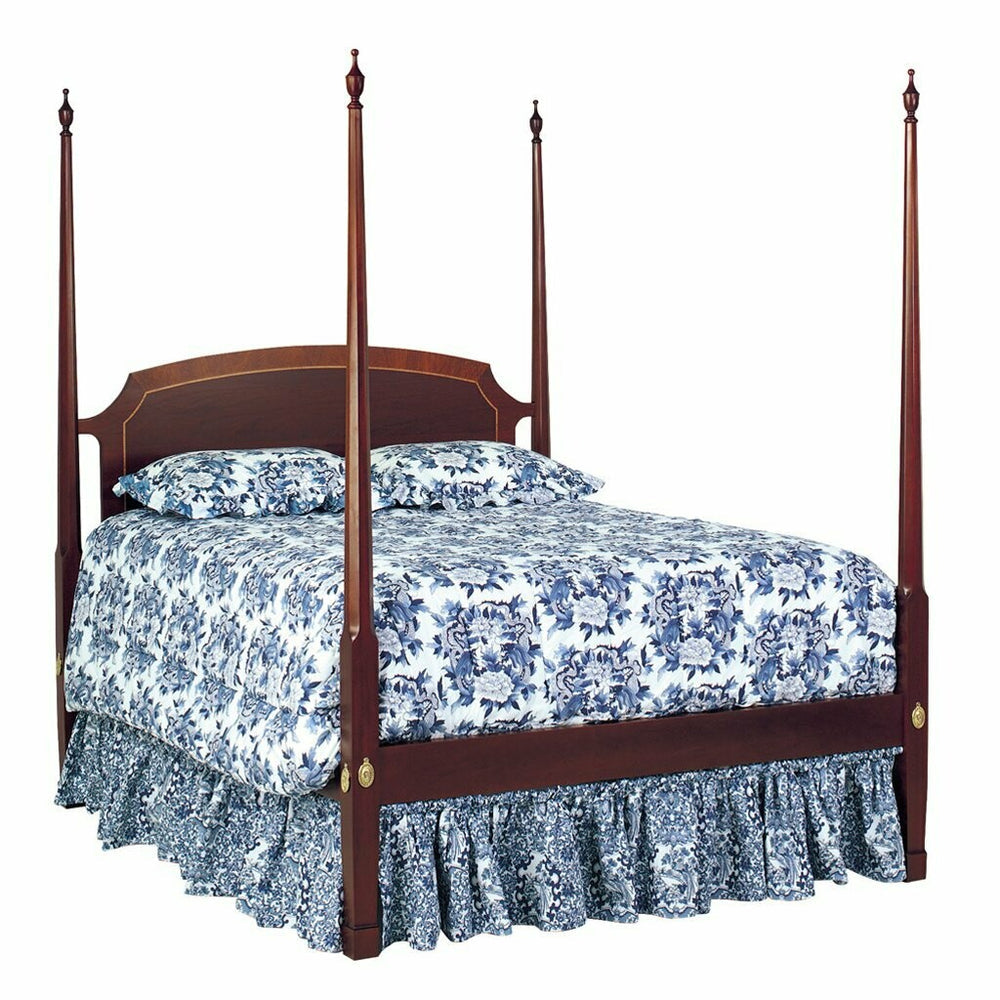 3" Dogwood Four Poster Bed Inlay Headboard King