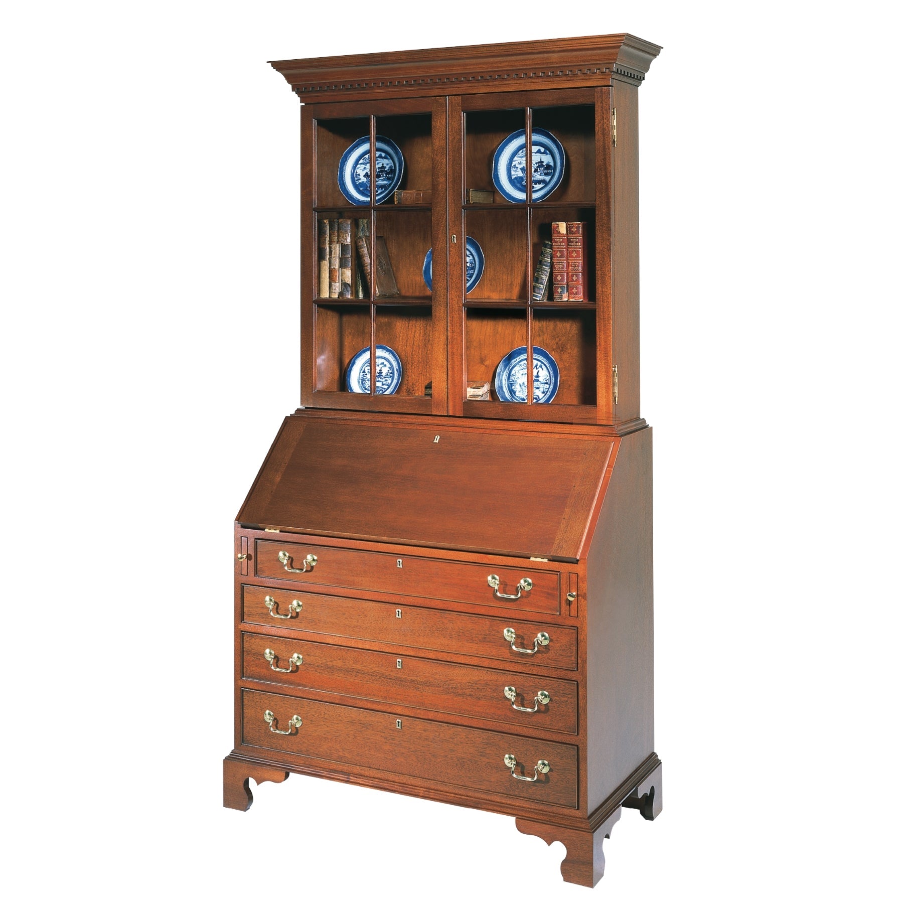 Chippendale Secretary w/ Individual Glass Panes